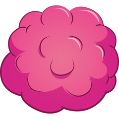 A Fluffy Pink Cloud Shape With A Translucent Appearance And A Bright Pink Hue Creating A Soft And Dreamy Effect