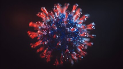 Coronavirus Pandemic Visualizes Global Health Crisis Scientific Model Red Blue Tones