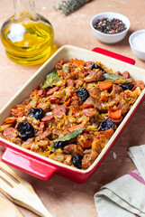 Traditional Polish dish Bigos with cabbage and meat. National cuisine.