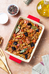 Traditional Polish dish Bigos with cabbage and meat. National cuisine.