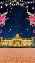 Wedding Invitation Engagement Pink Gold and Blue Blank Card Background