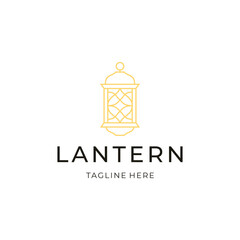 Line art lantern logo design. geometric shine flat icon illustration vector