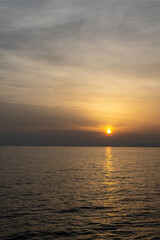 Seascape with sunset. Viareggio, Italy.