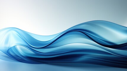 Obraz premium Abstract elegant blue wave background with copy space, wavy design for presentation, poster, brochure, business report, or website banner