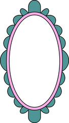 Cute Floral Frame Border Romantic Wedding Ornament Playful Vintage Decoration Illustration