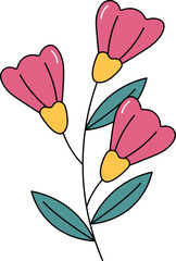 Cute Floral Frame Border Romantic Wedding Ornament Playful Vintage Decoration Illustration