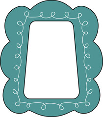 Cute Floral Frame Border Romantic Wedding Ornament Playful Vintage Decoration Illustration