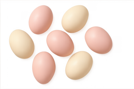Pastel easter eggs floating on transparent background - Powered by Adobe