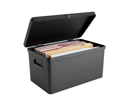 Colorful legal storage, Stylish and sturdy plastic case with colorcoded folders for efficient legal on transparent background