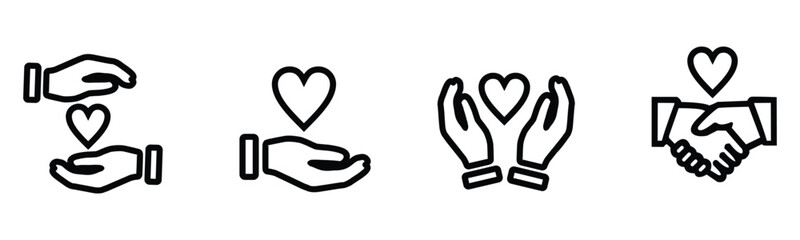 Obraz premium handshake icon set. illustration friendship vector set
