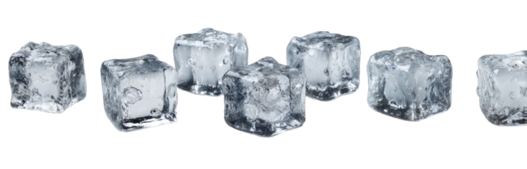 Stacked, cubic ice cubes