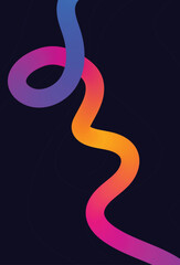 Colorful gradient snake line art on dark background for stylish designs