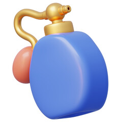 Stylized perfume bottle with a bulb atomizer