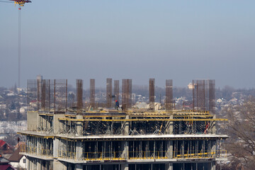 Fototapeta premium Construction of a multi-story residential building