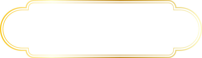 Naklejka premium Golden frame Border transparent Background