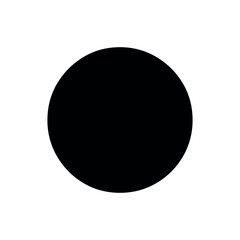 A simple image showcasing a solid black circle set against a stark white background in a minimalist style
