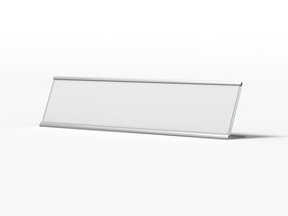 Metal Desk Name Plate 3D Render Isolated White for Mockup 3