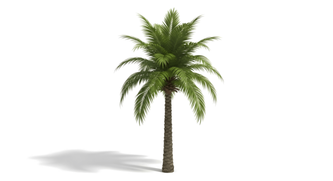 Realistic palm tree illustration for tropical vacation vibes and summer design projects now available - Powered by Adobe