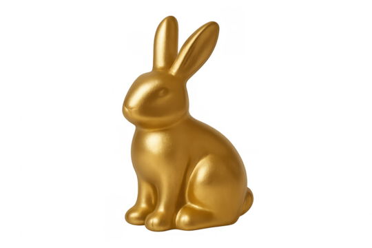 Golden rabbit figurine representing easter and spring holidays