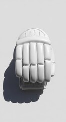 White Cricket Batting Glove Isolated on Bright Studio Background with Dramatic Shadow