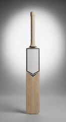 Professional Cricket Bat Design Mockup Isolated on Gradient Spotlit Studio Background