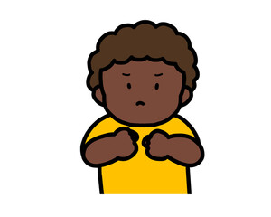 怒る　黒人の男の子