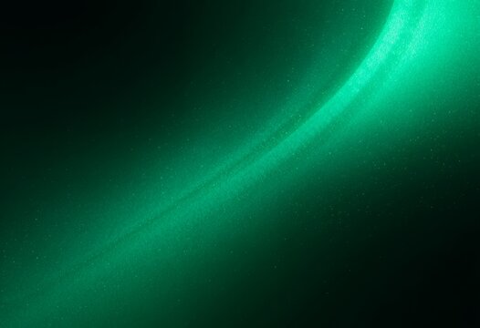 Abstract glowing green wave flowing smoothly through a dark background space