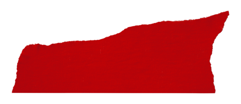 red crumpled torn tape isolated on transparent background.
