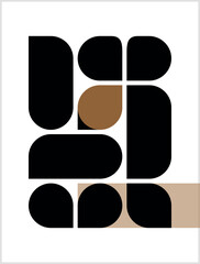 Vector illustration 4, Poster designed with geometric shapes, White background, lines,  Banner, Poster, abstract, solid color for media, social networks.
