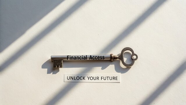 Key Symbolizing Financial Access and Opportunity for Personal Growth and Future Success in Financial Planning - Powered by Adobe