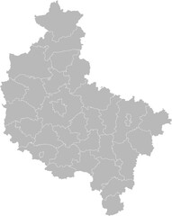 Fototapeta premium Greater Poland (Wielkopolskie), Poland – administrative vector map with county boundaries (Web Mercator projection, PPT-compatible & fully editable)