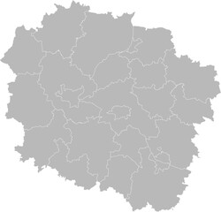 Kuyavian-Pomeranian (Kujawsko-Pomorskie), Poland – administrative vector map with county boundaries (Web Mercator projection, PPT-compatible & fully editable)