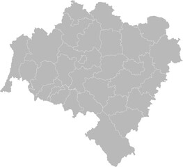 Obraz premium Lower Silesian (Dolnoslaskie), Poland – administrative vector map with county boundaries (Web Mercator projection, PPT-compatible & fully editable)
