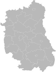 Lublin (Lubelskie), Poland – administrative vector map with county boundaries (Web Mercator projection, PPT-compatible & fully editable)