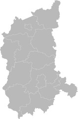 Obraz premium Lubusz (Lubuskie), Poland – administrative vector map with county boundaries (Web Mercator projection, PPT-compatible & fully editable)