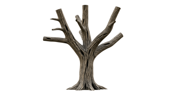 Striking dead tree with gnarled branches creates a spooky autumn or Halloween atmosphere effect - Powered by Adobe