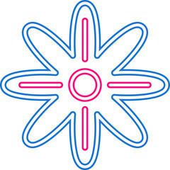 Neon Flower Doodle Decoration