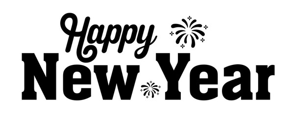 Happy New Text PNG