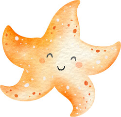 Watercolor cute starfish