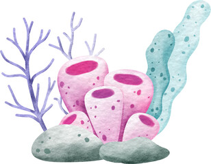 Watercolor Coral Reef