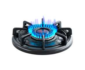 Steady blue flame, Indispensable stove designed for culinary excellence and energy efficiency on transparent background
