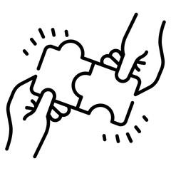 hand puzzle line Icon