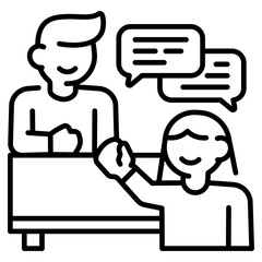 team meeting line Icon