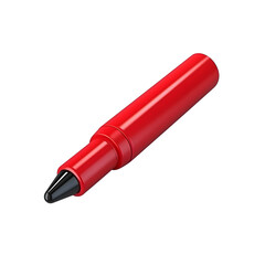 A single red marker with a black tip on a black background