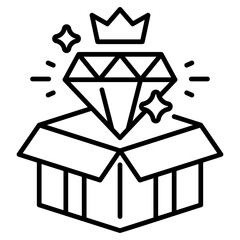 Luxury Gift Box line Icon