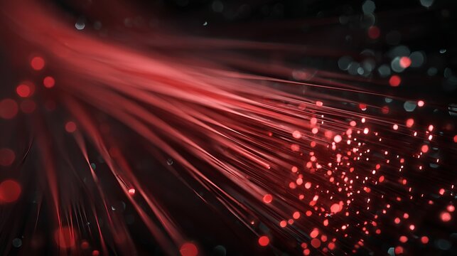 Experience the future with vibrant red light trails illuminating the digital age, perfect for technology presentations or modern background designs