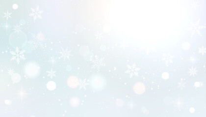 Fototapeta premium Soft Silver Snowflake Background – Elegant Winter Light and Bokeh Design 