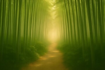 Bamboo forest path art