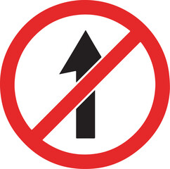 No entry traffic sign vector . No direct traffic icon on white background .