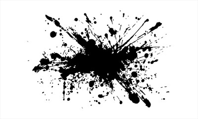 Black Paint Splatter Vector Images - Black Grunge Paint Brush Strokes Vector Collection